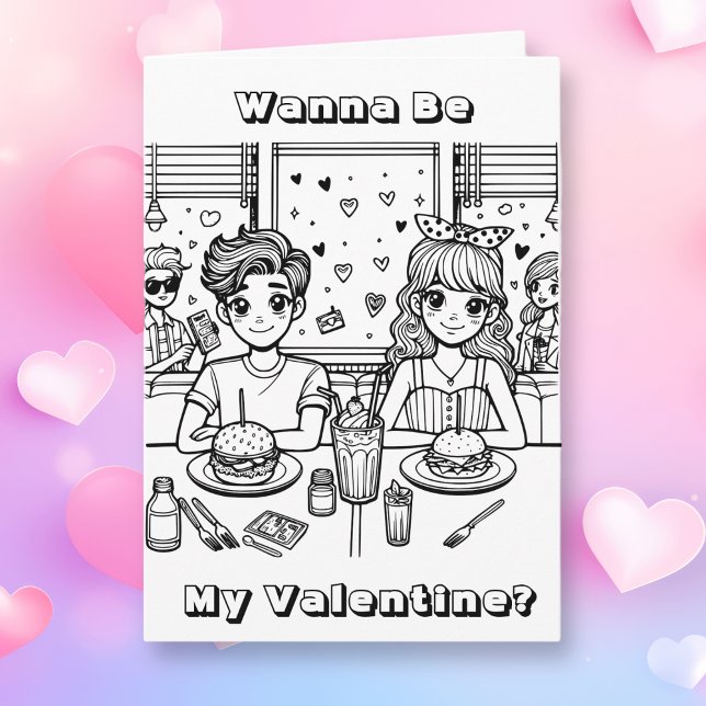 Be My Valentine | Adult Colouring   Card (Creator Uploaded)