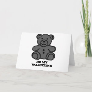 Be My Valentine Bear Black The MUSEUM Zazzle Gifts Holiday Card