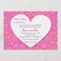 Be My Valentine Birthday Party Invitation