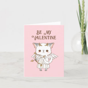 Be My Valentine Boy Cupid Pomchi Valentine's Day Holiday Card