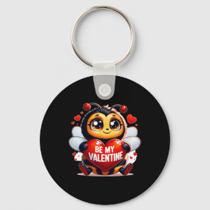Be My Valentine Bumblebee Heart  Key Ring