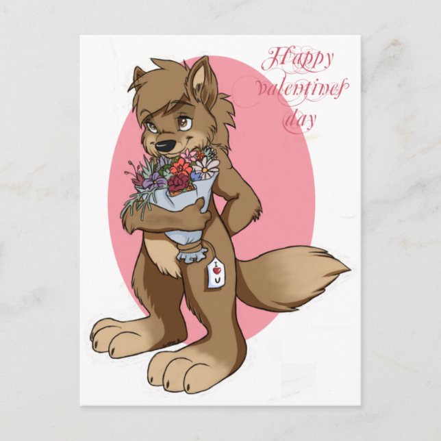 Be my valentine-card version- holiday postcard (Front)