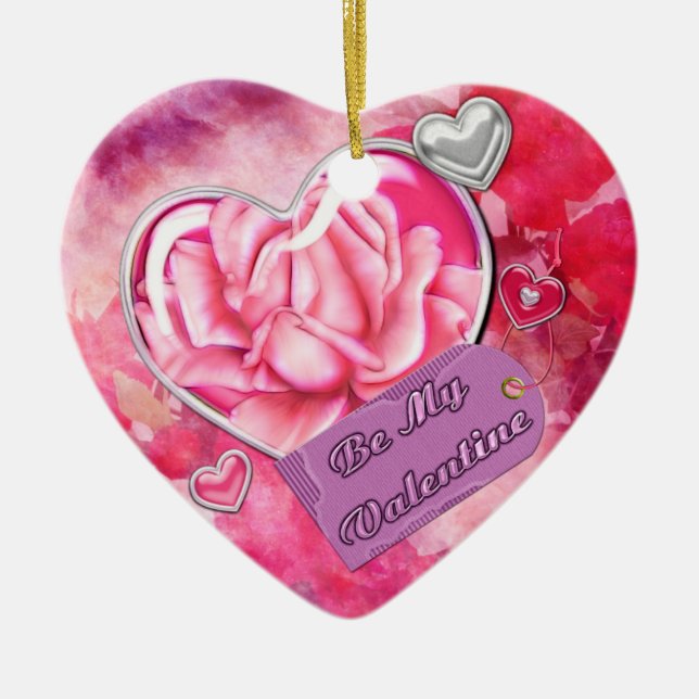Be My Valentine Ceramic Tree Decoration (Front)