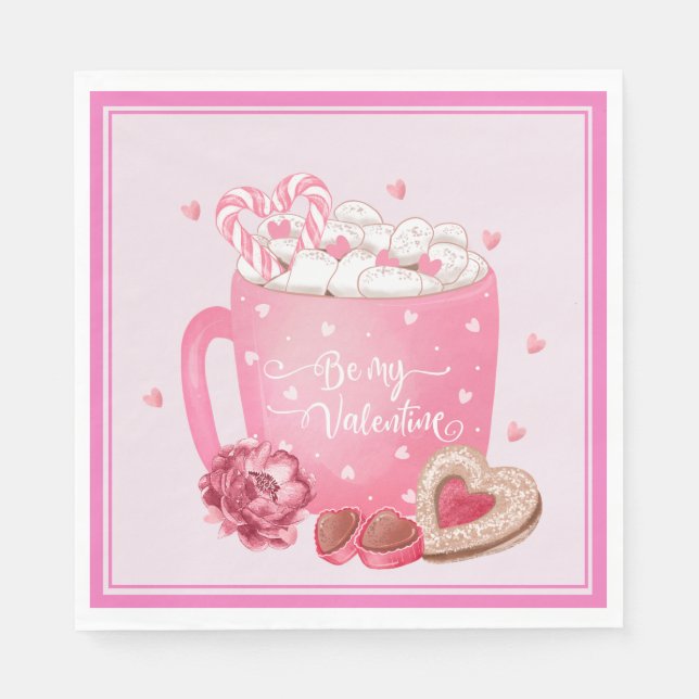 Be My Valentine Cocoa, Cookies and Sweets Napkin (Front)