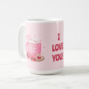 Be My Valentine Cocoa, Cookies, Sweets-Pink N Red Coffee Mug