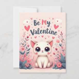 Be My Valentine Cute Cat Illustration