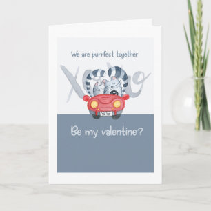 Be My Valentine Cute Cats Purrfect Together Holiday Card