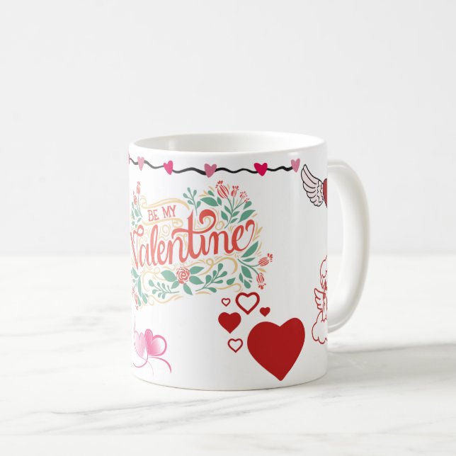Be My Valentine Cute Heart Mug (Front Right)