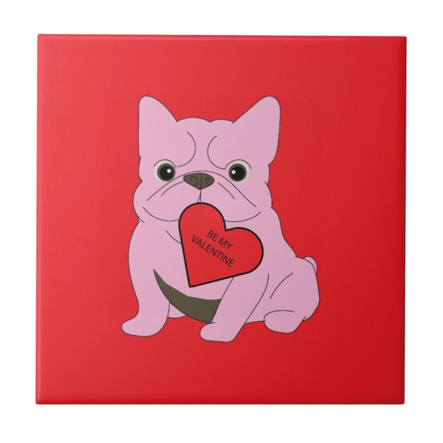 Be my Valentine, dog Tile (Front)