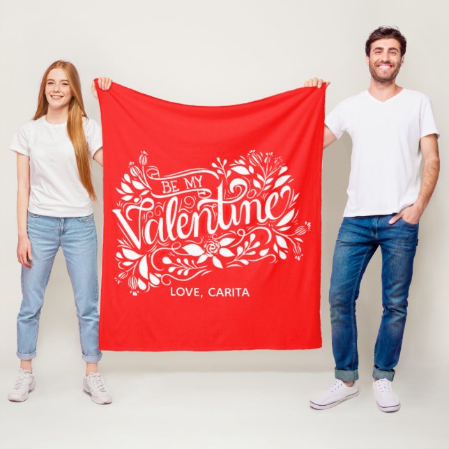 Be My Valentine Fleece Blanket (In Situ)
