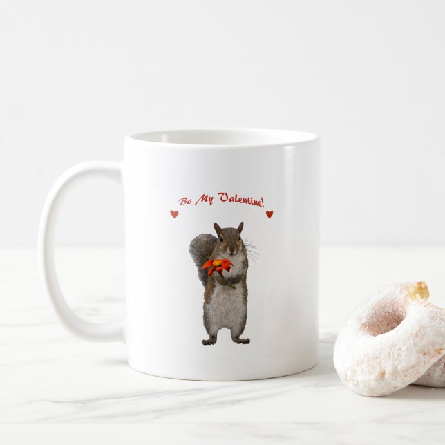 Be My Valentine from cute squirrel Coffee Mug (With Donut)
