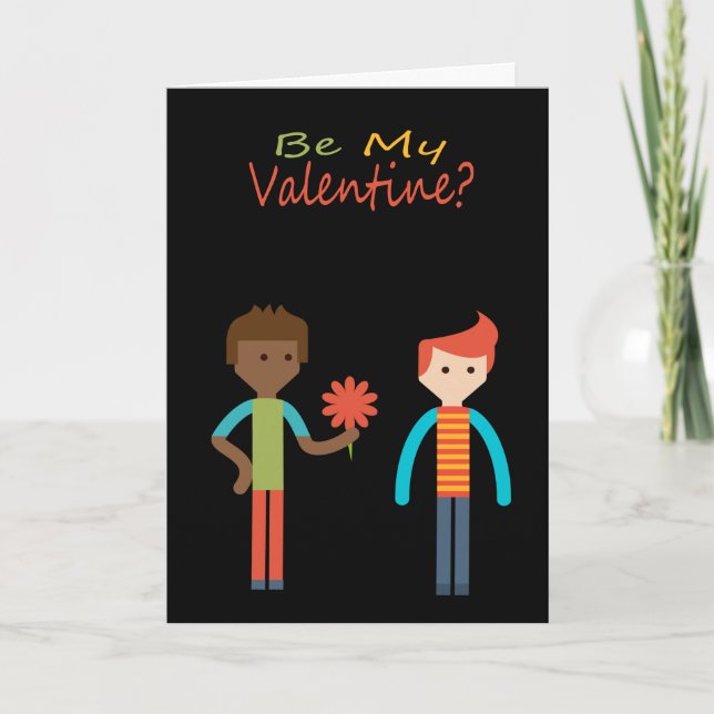 Be My Valentine Gay Themed Holiday Card (Front)