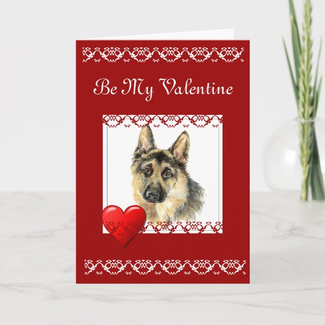 Be my Valentine Grow Old with Me Quote Dog Holiday Card (Front)