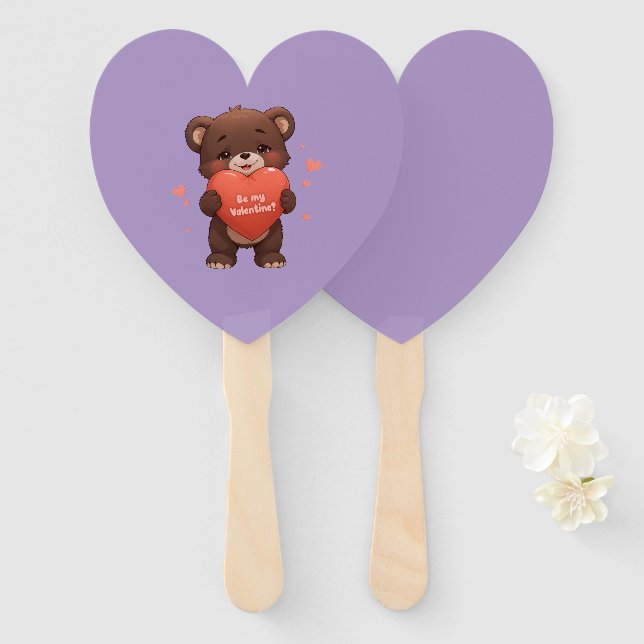Be my Valentine? Hand Fan (Front and Back)