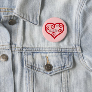 Be My Valentine Heart 6 Cm Round Badge
