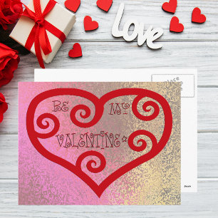 Be My Valentine Heart Holiday Postcard