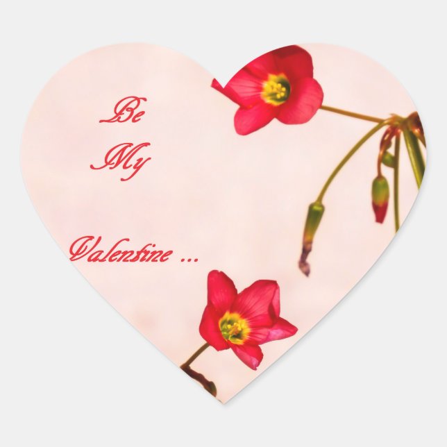 Be My Valentine Heart Sticker (Front)
