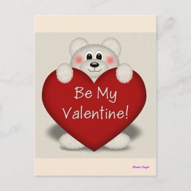 Be My Valentine Holiday Postcard (Front)
