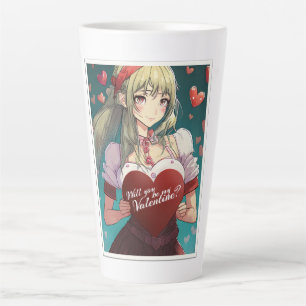 Be My Valentine in Manga Style 33420 Latte Mug