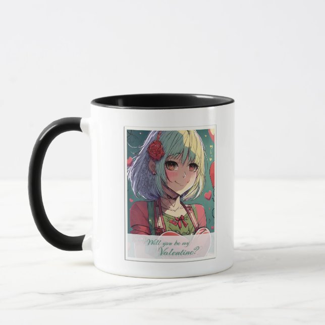 Be My Valentine in Manga Style 33420 Mug (Left)