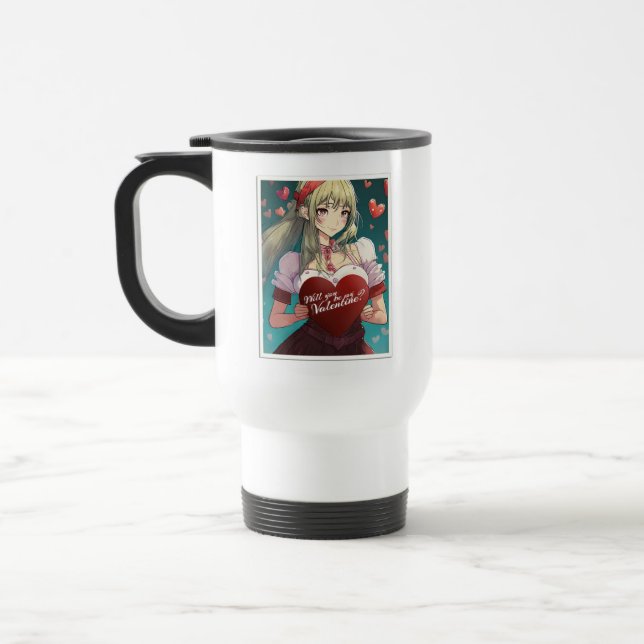 Be My Valentine in Manga Style 33893 Travel Mug (Left)