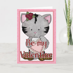 Be My Valentine Kitty Cat Greeting Card d4