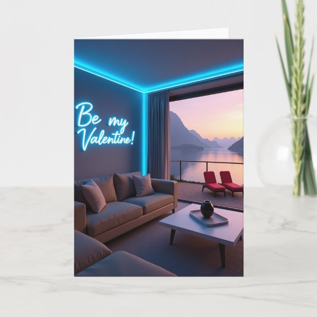 Be My Valentine Luxury View Card (Front)