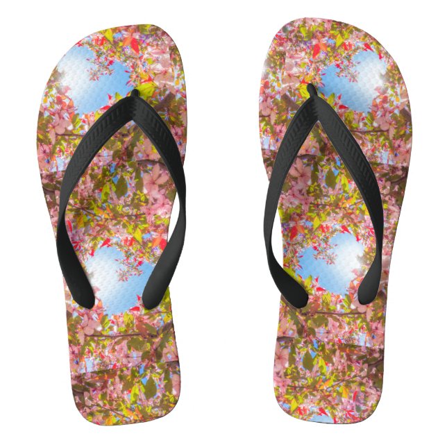 Be my Valentine Nature blooms Heart in flowers Jandals (Footbed)