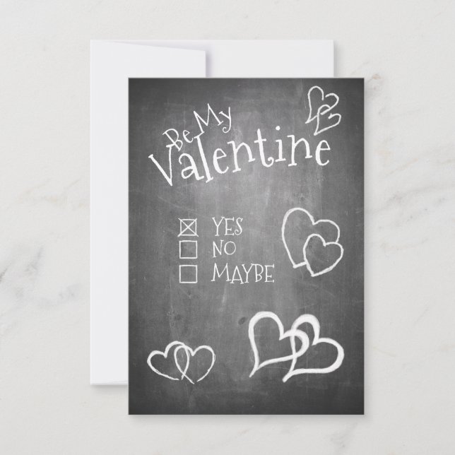 Be my Valentine on a chalk board (Front)