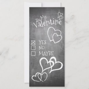 Be my Valentine on a chalk board