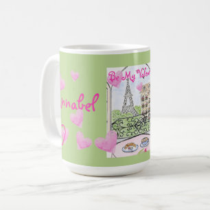 Be My Valentine Paris Eiffel Tower Personalize Coffee Mug