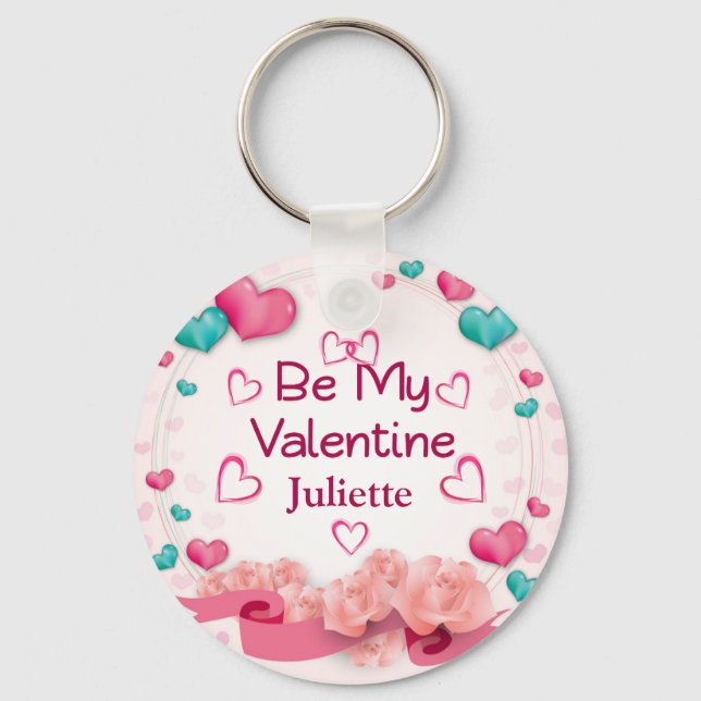 Be My Valentine Personalised Keychain (Front)