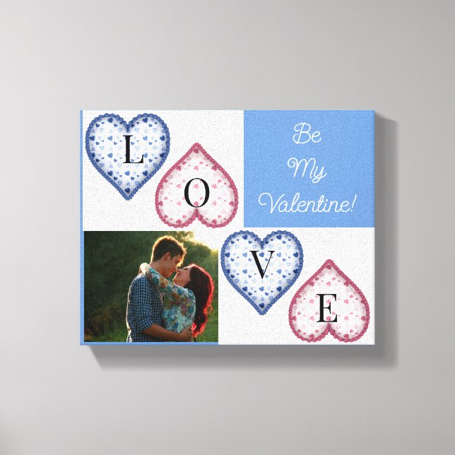 Be My Valentine Personalised Photo Canvas Print (Front)