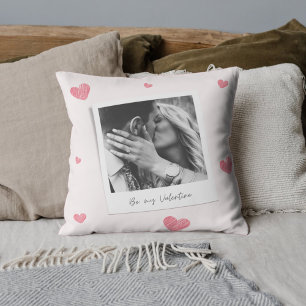Be My Valentine personalised Photo Red heart Cushion