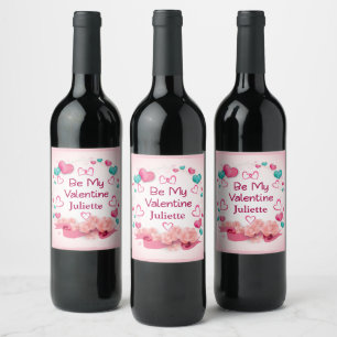 Be My Valentine Personalised Wine Label