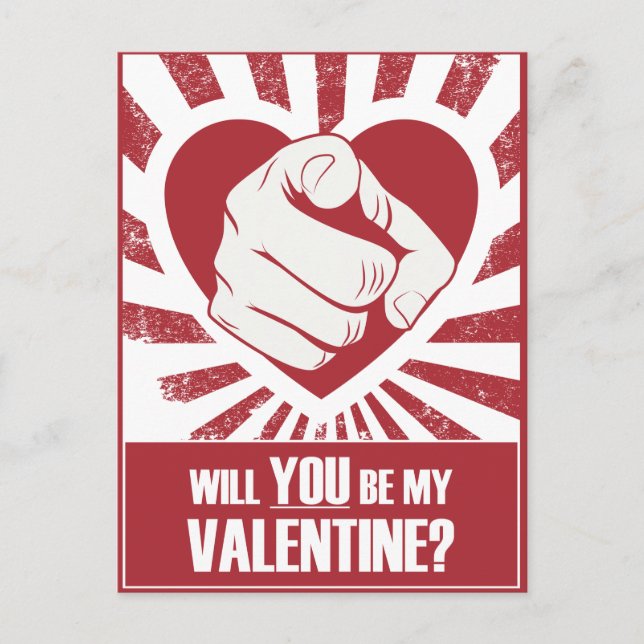 Be My Valentine Postcard (Front)