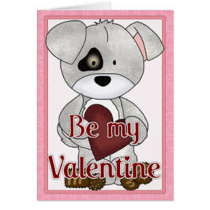 Be My Valentine Puppy Dog Greeting Card d2