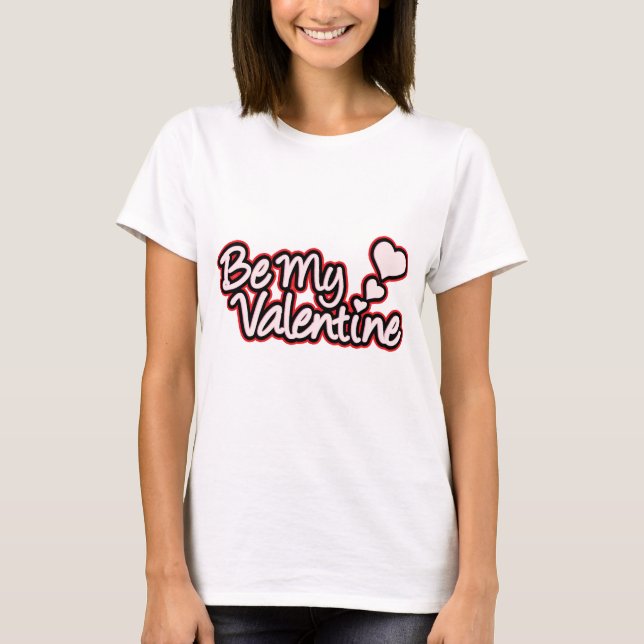 "Be My Valentine" red black graphic women's tee (Front)