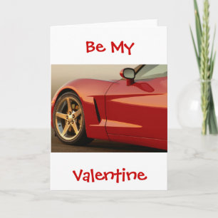 Be My Valentine Red Corvette Holiday Card