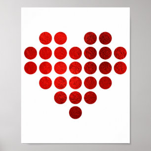 Be My Valentine Red Faux Gold Foil Dots Text T Shi Poster