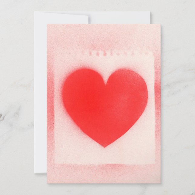 Be my Valentine red heart note Holiday Card (Front)