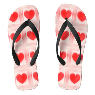 Be my Valentine red heart note  Jandals