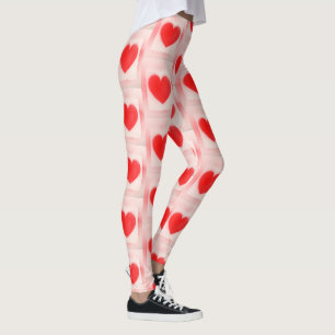Be my Valentine red heart note Notebook love heart Leggings