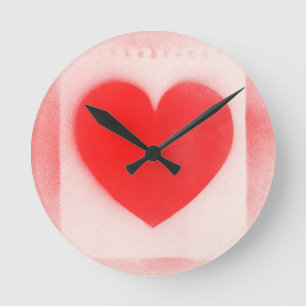 Be my Valentine red heart note Notebook love heart Round Clock