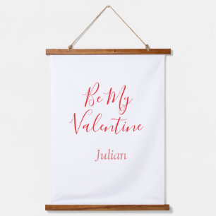 Be my valentine red name elegant love couple hanging tapestry