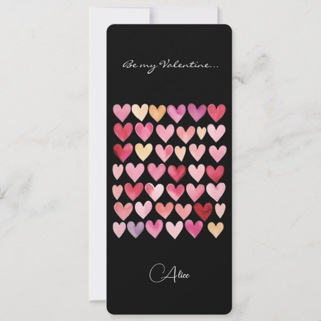 Be My Valentine - Red, Pink Yellow Hearts Bookmark (Front)