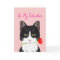 Be My Valentine - Tuxedo cat with rose card