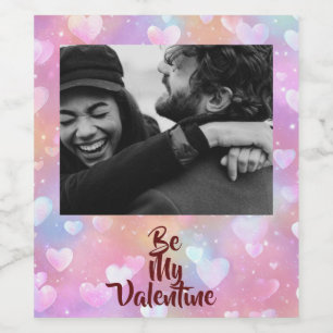 Be My Valentine Wine Label — Upload Your Photo