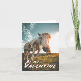Be my Valentine with looking Horse Card