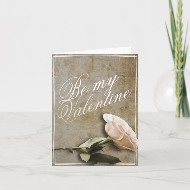 Be my Valentine with Rose Card (Front)